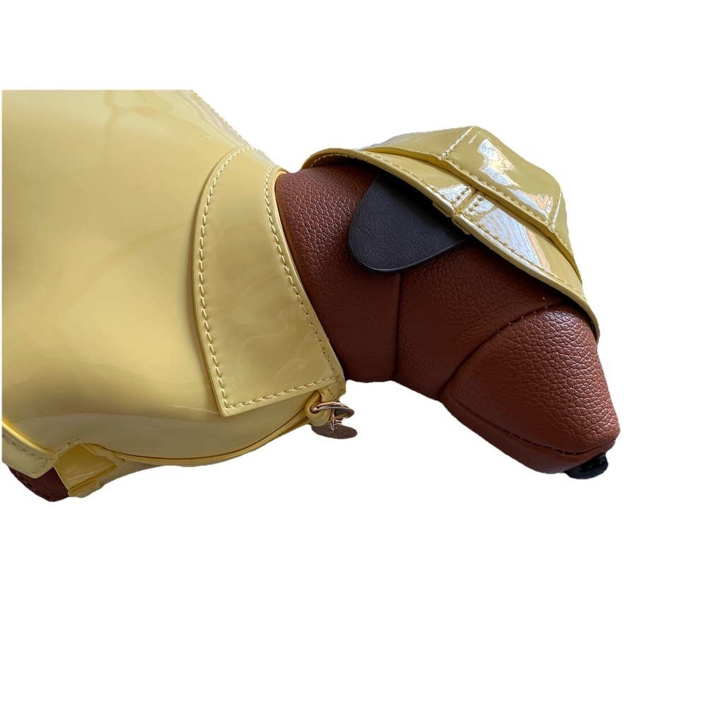 Novelty Dachshund Dog Crossbody Purse Yellow Raincoat Sausage Dog Handbag NWT - Picture 5 of 9